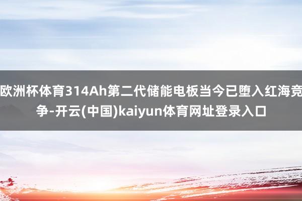 欧洲杯体育314Ah第二代储能电板当今已堕入红海竞争-开云(中国)kaiyun体育网址登录入口
