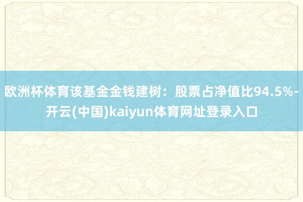 欧洲杯体育该基金金钱建树：股票占净值比94.5%-开云(中国)kaiyun体育网址登录入口